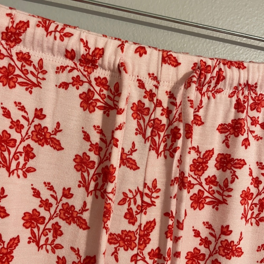 Rachel Zoe Pajama Pants Womens Large Pink Red Floral Lounge Cottagecore